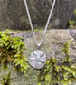 Silver and 18ct gold aquamarine Bloom pendant on chain