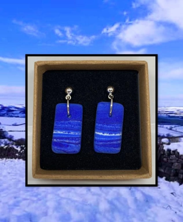 Frozen fields lightweight clay earrings