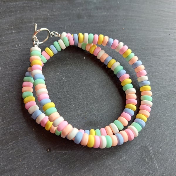 Polymer Clay Heishi Necklace