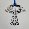 Silver mirrored acrylic angel decoration
