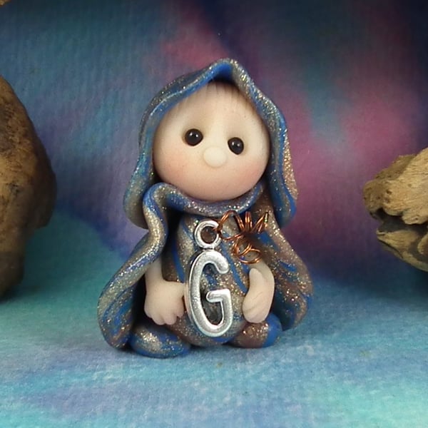 Alphabet Initial Gnome choice of letter OOAK Sculpt by Ann Galvin