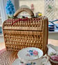 Cute dome top vintage wicker handbag - revamped and relined