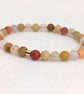 Frosted golden jade gemstone stretch bracelet  - Image 4