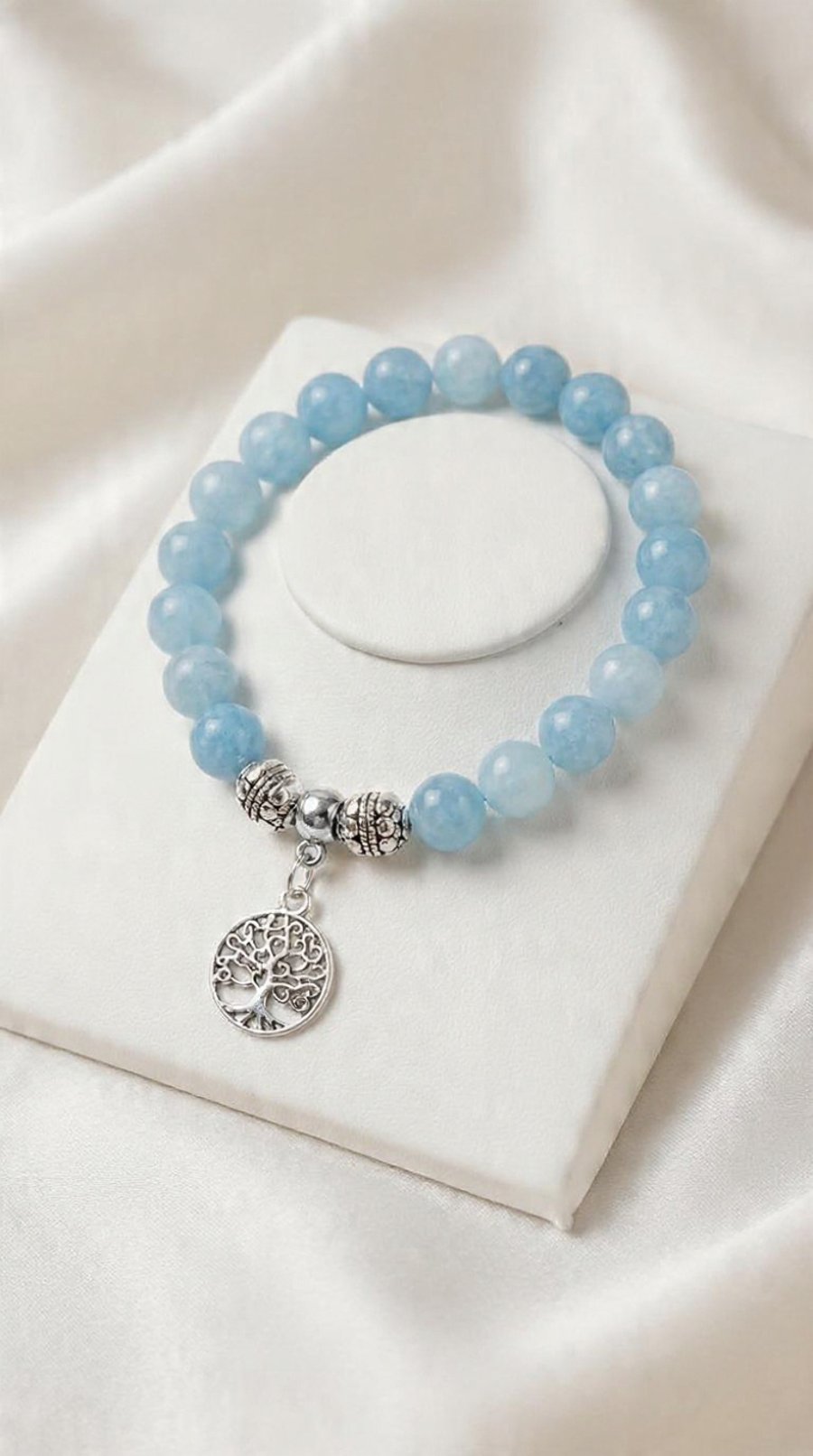 Aquamarine & Tree Of Life Bracelet