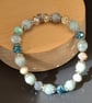 Aquamarine and Mixed Crystal Rondelle Bracelet - Image 1