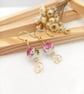 Floral Earrings - Plum Rose Earrings - Rose Flower Porcelain Drop Earrings - Image 2
