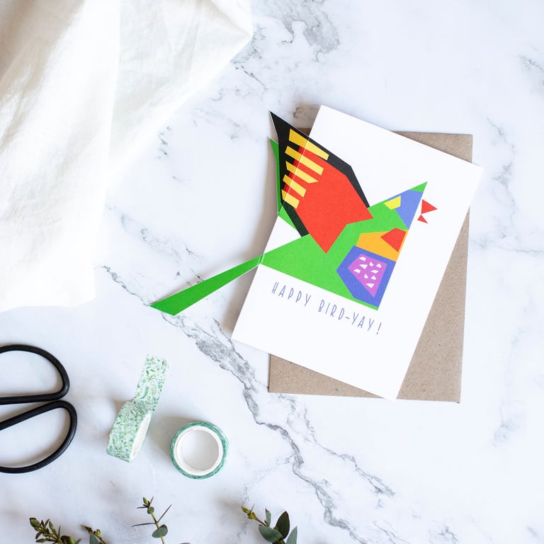 Rainbow Lorikeet Card - Happy Bird-Yay