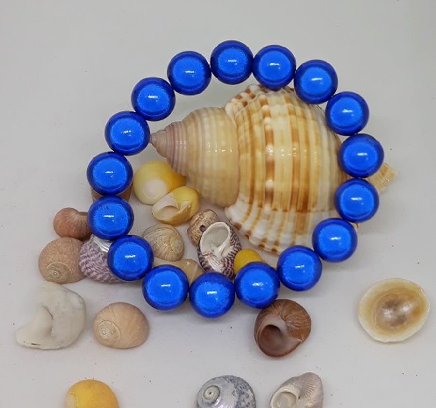 BR310 Blue miracle bead bracelet