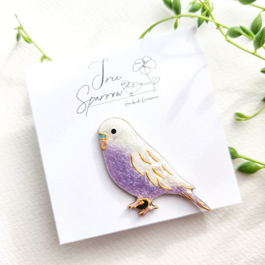 Hand-painted Bird Brooch