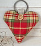 SALE 2026- HEART KEY RING - autumn checks - Image 1