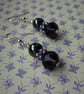 PURPLE, HEMATITE AND SILVER EARRINGS.  998 - Image 2