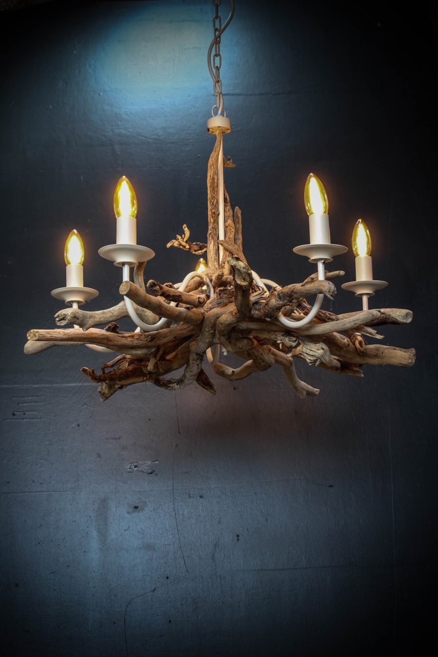 Driftwood Chandelier,5 light Chandelier, Drift Wood light,adjustable chain,