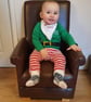Kids Chair Brown Faux Leather Children's Armchair Boys Girls Seat Bedroom Baby - Image 3