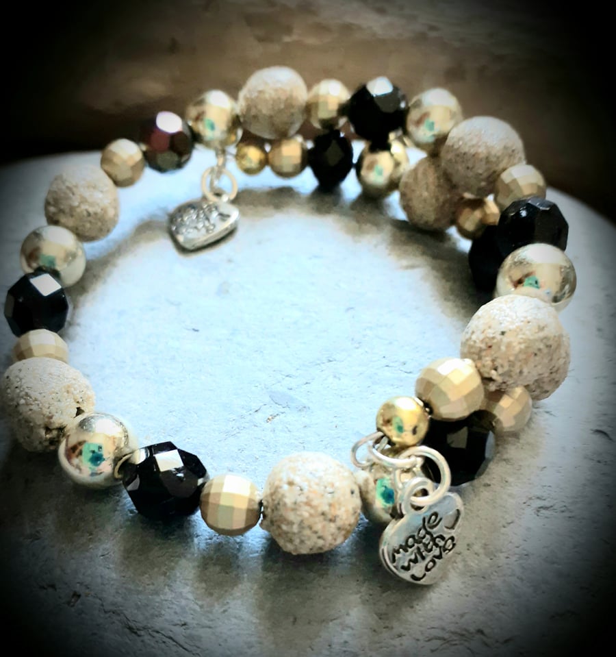 Perranporth beach sand bead bracelet 