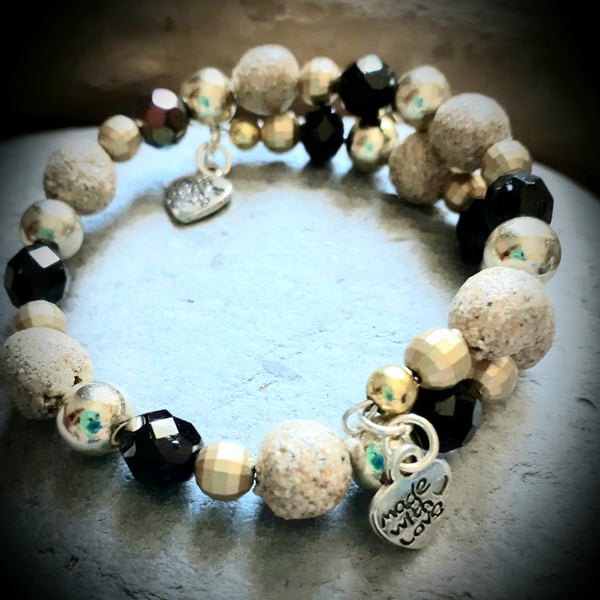 Perranporth beach sand bead bracelet 
