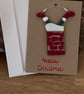 Bespoke Handcrafted Santa Chimney Christmas Card with Artisan Fused Glass Tree 