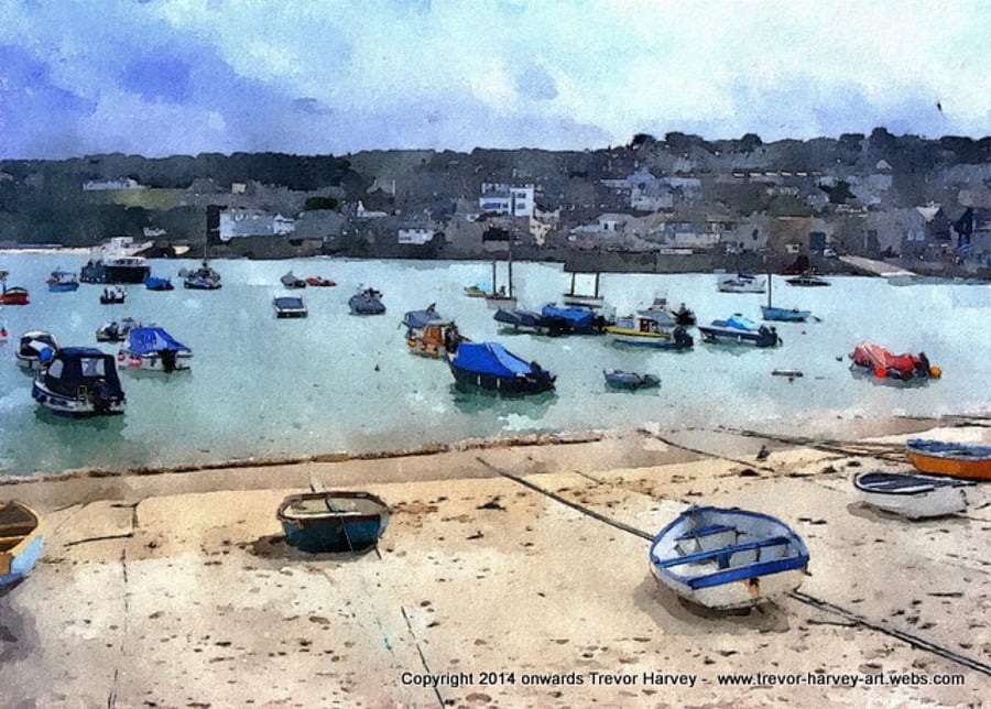 St Ives, Cornwall - 7x5 inch Fine Art Print, coastal beach art print