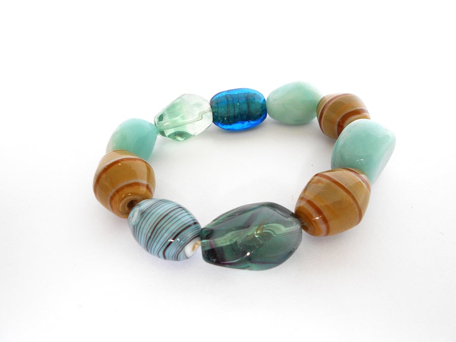 SALE!!! Amazonite,Fluorite and Mixed Stone Bracelet 