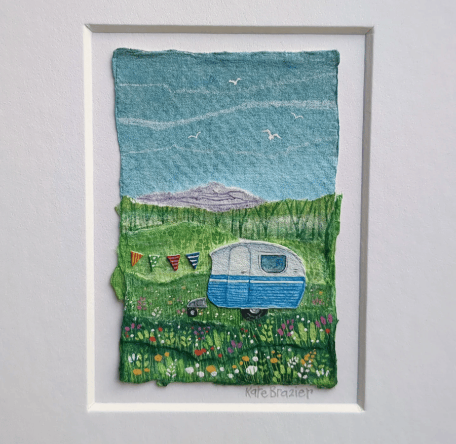 The Tiny Retreat - Original miniature collage. A5 Mounted