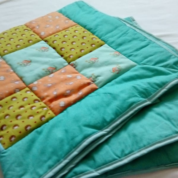 Woodland Creatures Handmade Baby Patchwork Quilt