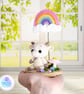 Crochet goat and rainbow sculpture. Goat ornament. Goat gift. Goat decoration. - Image 6