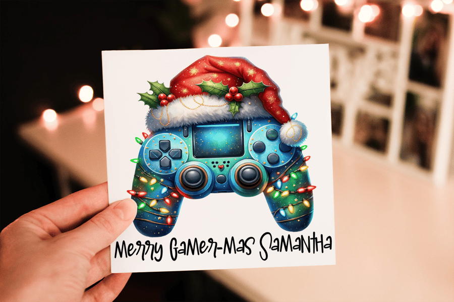 Controller Christmas Card, Personalized Card for Christmas, Festive Card