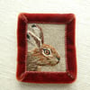Hare - hand stitched brooch