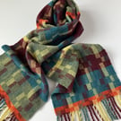 Forest Musing iii - Contemporary Handwoven Lambswool Scarf