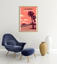 California retro travel poster, California beach travel print, USA travel art - Image 3
