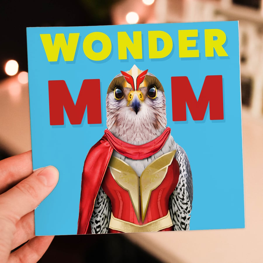 Falcon Mother's Day card: Wonder Mum - Animalyser