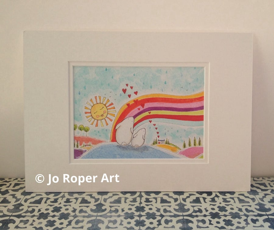 House on the hill mounted print Jo Roper 