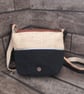 Upcycled Coffee Sack - Mini Shoulder Bag - Black with dogs - Image 4
