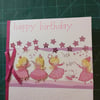 Dancing princesses decoupage birthday card
