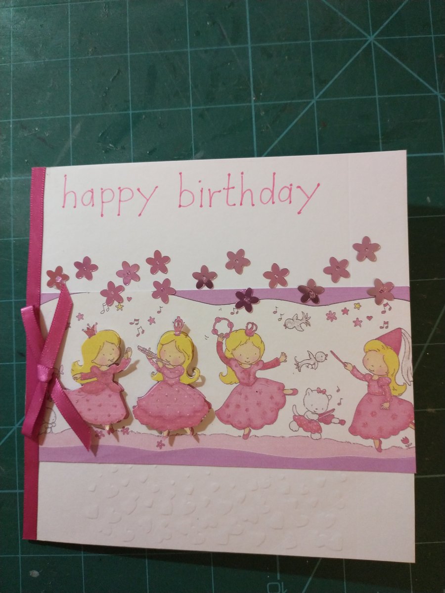 Dancing princesses decoupage birthday card
