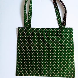 Gift bag, Christmas gift bag, cotton gift bag, Xmas gift bag, green bag