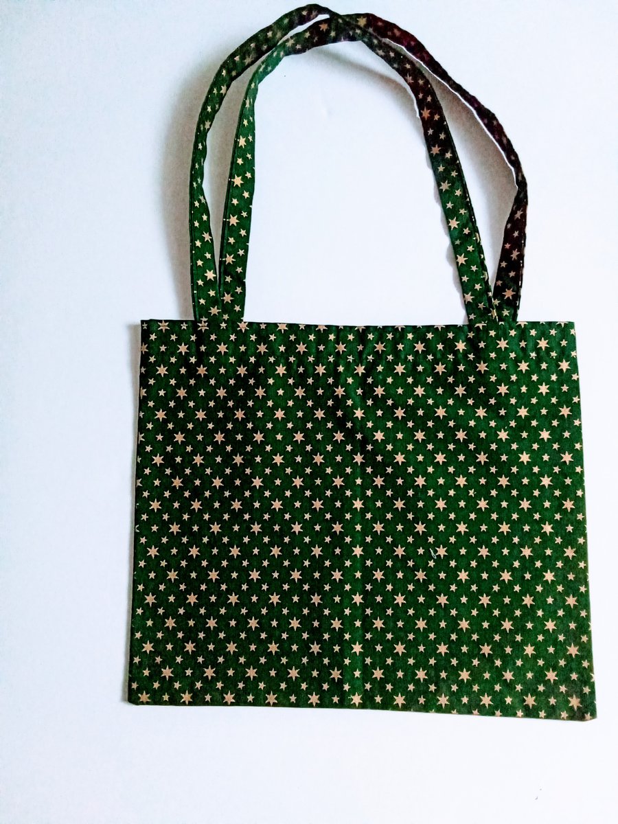 Gift bag, Christmas gift bag, cotton gift bag, Xmas gift bag, green bag