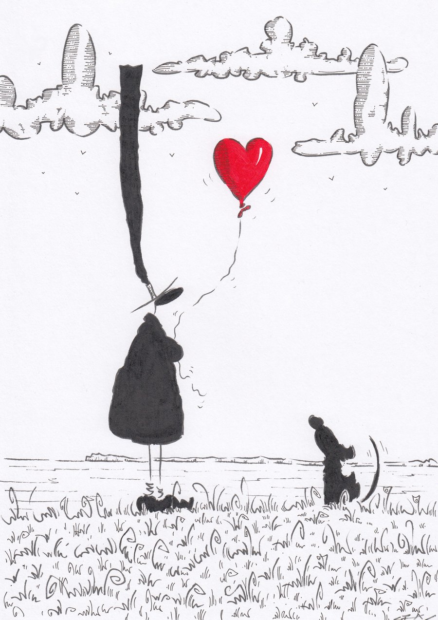 'The Love Balloon' an A4 sized original artwork