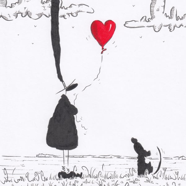 'The Love Balloon' an A4 sized original artwork
