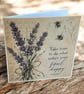 Vintage Lavender Botanical Greeting Card. Handmade Parchment Paper Card. - Image 4