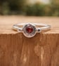 Sterling Silver Garnet ring - UK Size P - Image 5