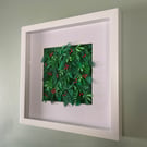 Framed Botanical Wall Art "Winter" - Everlasting Plant Leaf - Unique Paper Art