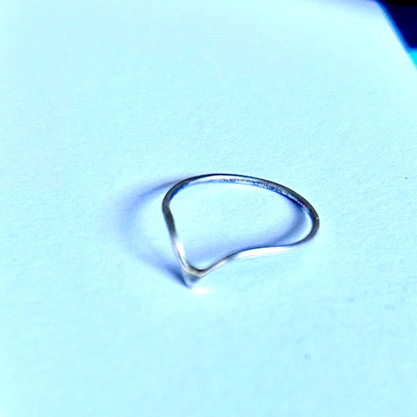 Sterling Silver Chevron Rings - Sizes L - R, Stacking Rings