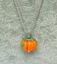 Handmade Halloween pumpkin bead on a Stirling silver chain - Image 3