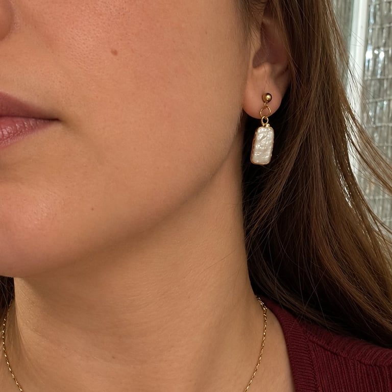 Geometric Pearl Earrings