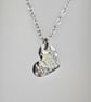 Hammered Heart Sterling Silver Pendant Necklace