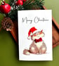 Festive cat Christmas card Santa feline in hat greeting pet lover holiday wishes - Image 9