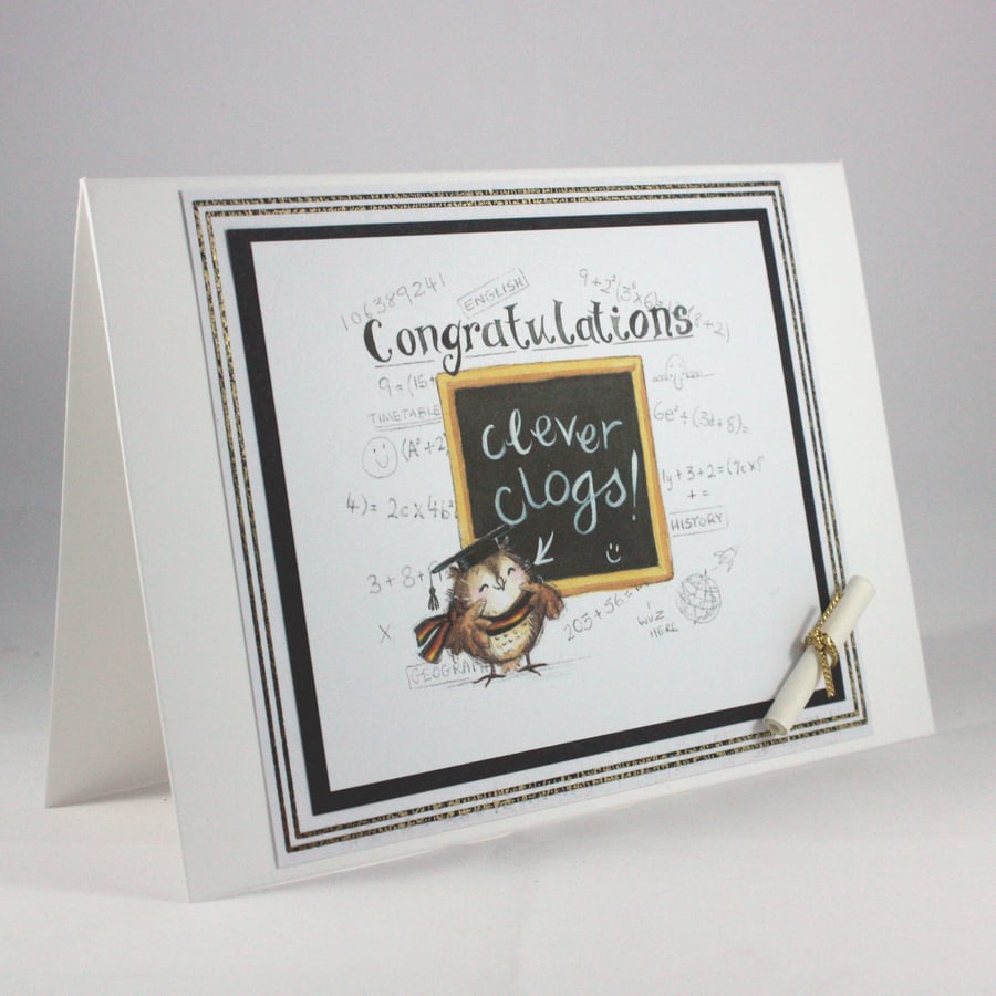 Handmade congratulations card - clever clogs