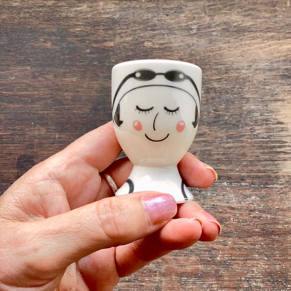 Swimmer egg cup - wild swimmer, sea swimmer, outdoor swimmer, female swimmer