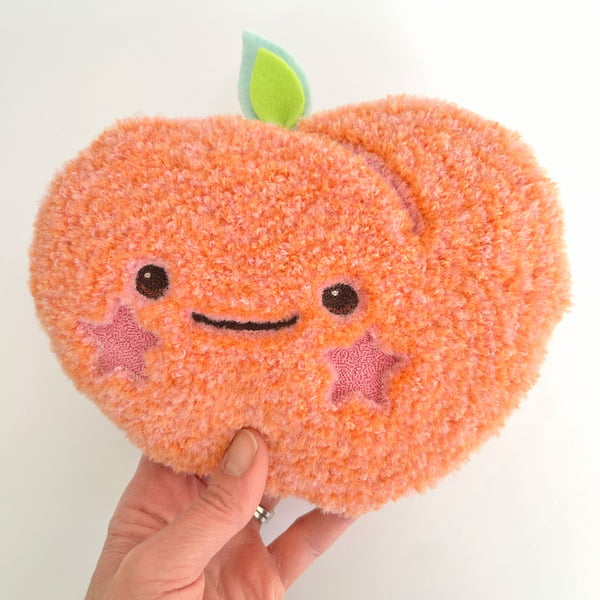 Original Punch Needle Art, Original Textile Art - Squishy Peach!