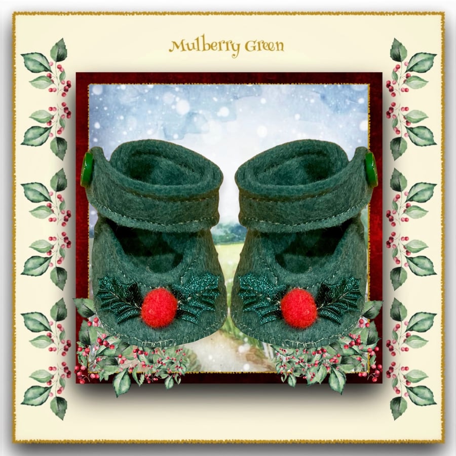 Reserved for June - Holly Berry Shoes